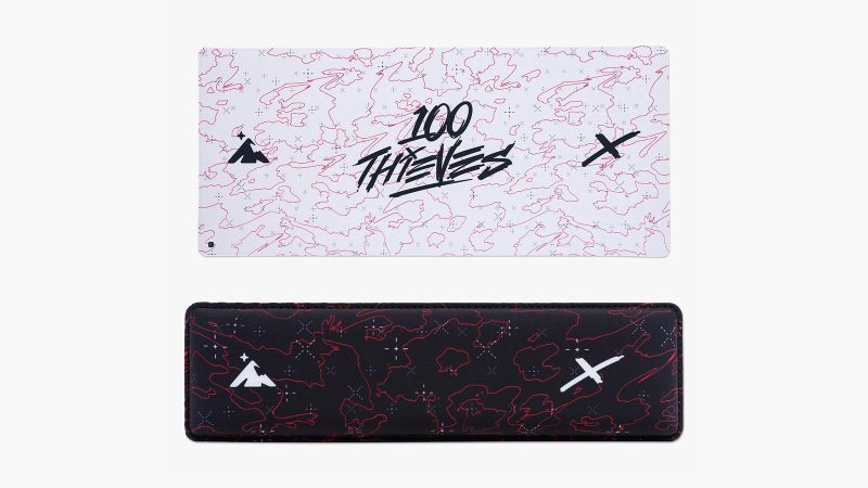 100 Thieves x Higround Vantage mechanical keyboard with custom keycaps, bold graphics, and pro-level performance design.