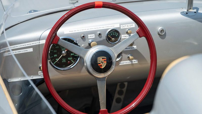1959 Porsche 718 RSK Spyder chassis 023, restored Austrian street-legal racer with four-cam engine and Wendler bodywork, headed to auction.