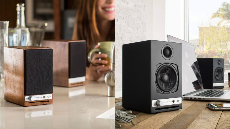 Audioengine’s HD3 Next Gen Home Music System with Bluetooth connectivity, wood accents, and compact stereo speakers delivering premium high-fidelity sound.