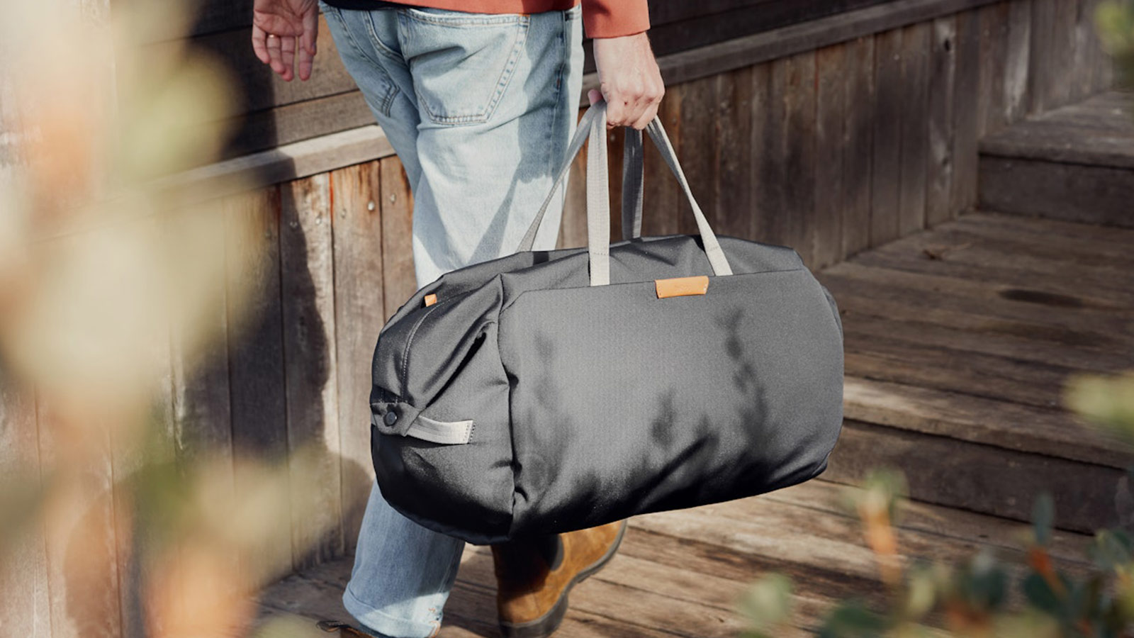 Bellroy Weekender bag carried outdoors – Best Bellroy Everyday Carry Gear for weekend trips and short getaways