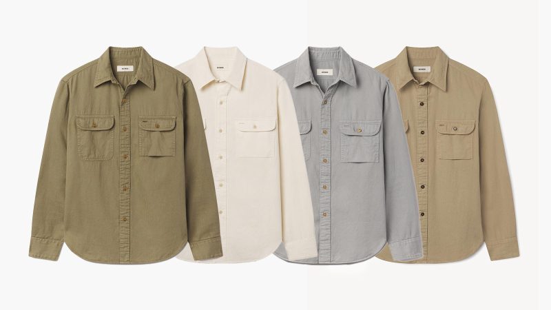 Buck Mason Hemp HBT Soft Pack Station Shirt in garment-dyed cotton-hemp herringbone twill.