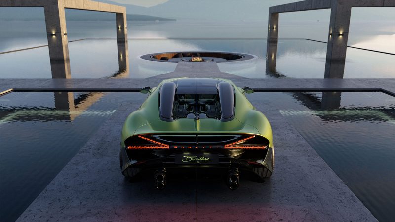 The Bugatti Brouillard is a one-off hypercar from the Solitaire division, featuring a carbon-fiber body, a W-16 engine, and a bespoke interior inspired by Ettore Bugatti’s favorite horse.