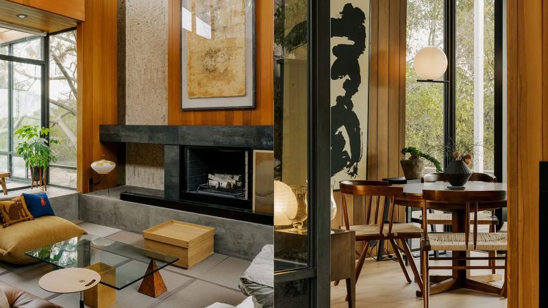 Glass Ridge House by OWIU Design featuring expansive glass walls, koi pond entry, and serene East-meets-West architectural details.