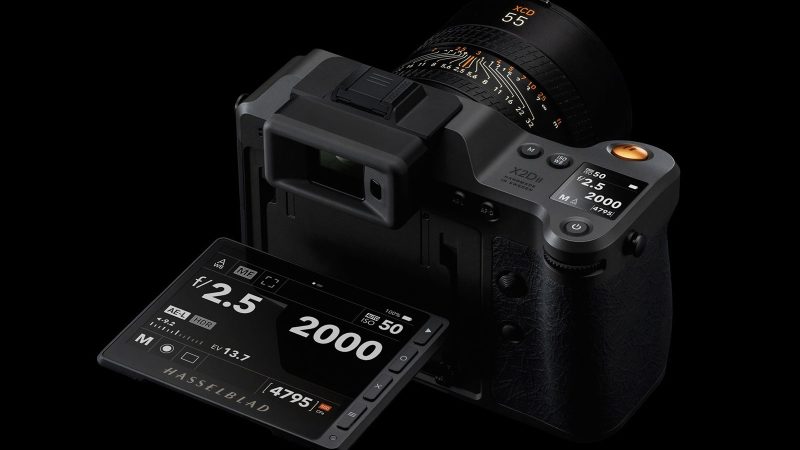 Hasselblad X2D II 100C medium format camera with 100MP HDR sensor and advanced autofocus system.