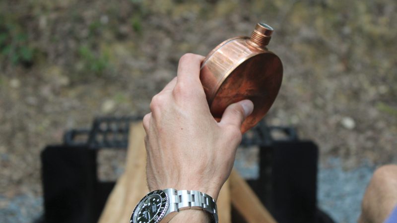 The Jacob Bromwell Kentucky Round Flask is handcrafted from pure copper with a timeless round design, built to elevate whiskey carrying with heritage and style.