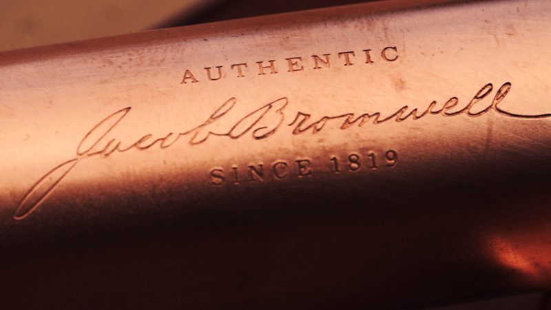 The Jacob Bromwell Kentucky Round Flask is handcrafted from pure copper with a timeless round design, built to elevate whiskey carrying with heritage and style.