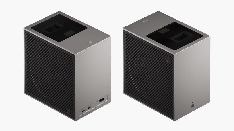 The LG CineBeam S projector offers a 4K ultra-short throw display, Dolby Atmos audio, and built-in smart TV apps in a compact, portable design.