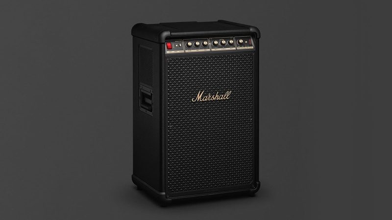 Marshall Bromley 750 Party Speaker with amp-style knobs, stage lights, and 40-hour battery life, designed for powerful 360° sound.