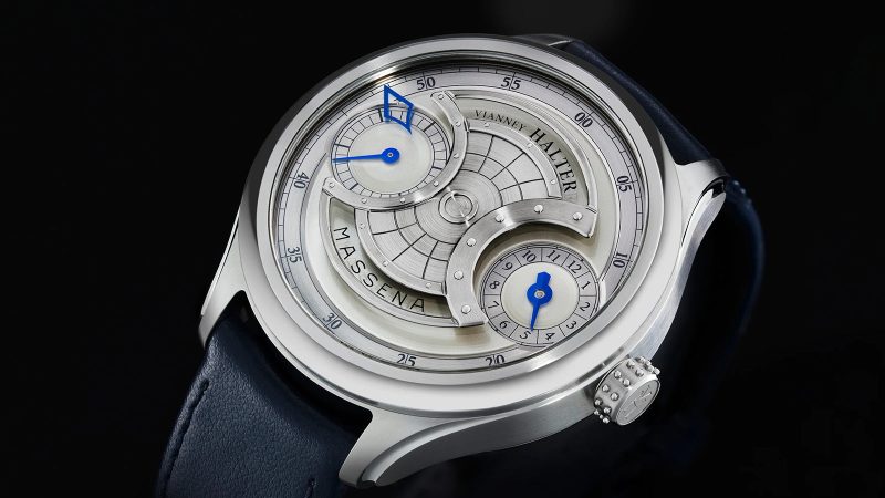 Massena LAB x Vianney Halter Old Soul limited edition steampunk chronograph watch with vintage Minerva movement.