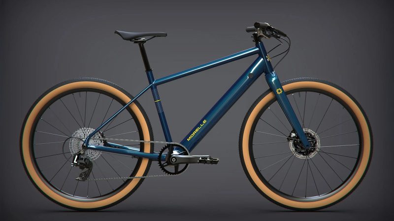 Morelle eBike with sleek city-style design, lightweight 30-pound frame, hidden downtube-integrated 350-Wh battery, and record-breaking 15-minute full recharge capability.