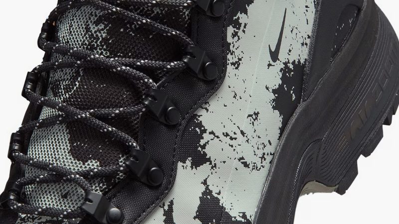 The Nike ACG Zoom Gaiadome Digi Camo boot with Gore-Tex lining, Air Zoom cushioning, and rugged TrailFrame support.