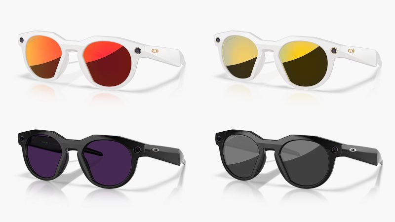 Oakley Meta HSTN Performance AI smart glasses with integrated 3K video camera, open-ear speakers, Meta AI assistant, Prizm lenses, and sporty IPX4 design.