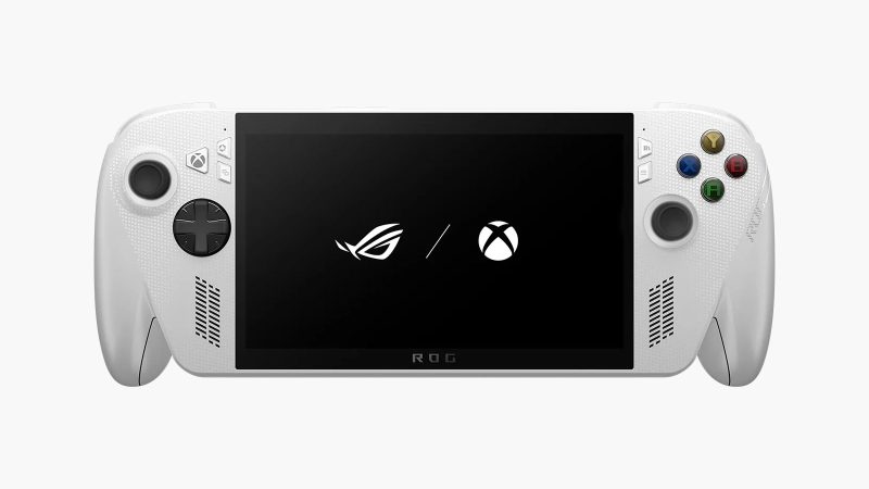 ROG Xbox Ally series handheld with Xbox grips and a 7-inch 120Hz display.