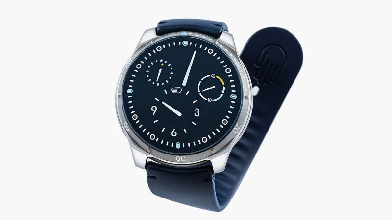 Front view of the Ressence Type 5 Dive Watch highlighting its sleek, minimalist dial design.