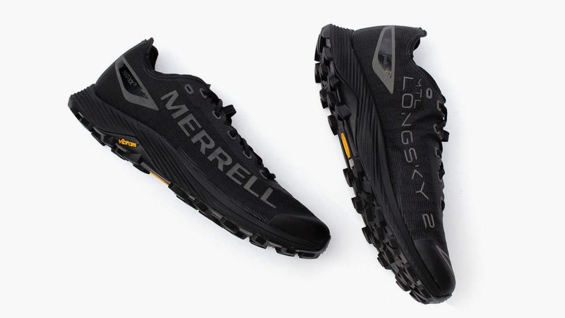 Snow Peak x Merrell MTL Longsky 2 Matryx trail sneakers blend rugged outdoor performance with sleek minimalist design.