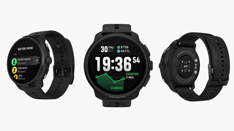 Suunto Race 2 performance smartwatch with AMOLED display, dual-band GPS, 55-hour battery life, and advanced training tools for athletes and explorers.