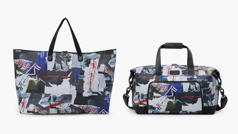 The TUMI New York Poster Print Bag collection features bold NYC street art graphics on premium travel bags.