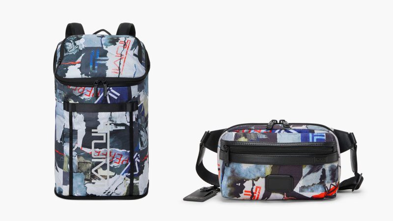 The TUMI New York Poster Print Bag collection features bold NYC street art graphics on premium travel bags.