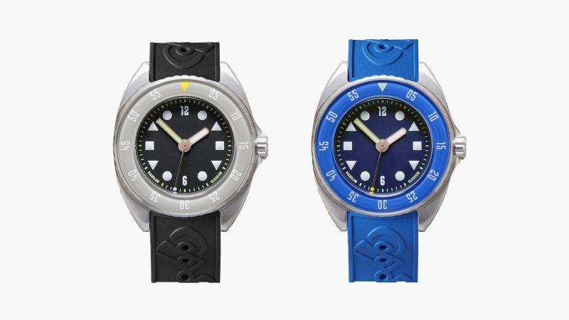 Paulin Mara dive watch with sapphire bezel, vivid dial, and interchangeable straps.
