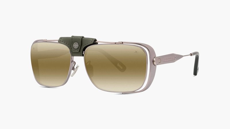 Vuarnet Arctic sunglasses in Japanese titanium and Italian acetate, featuring premium mineral lenses with full UV protection and glare reduction, designed for mountain and urban use.