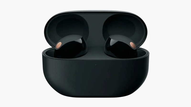 Sony WF-1000XM5 earbuds in their case