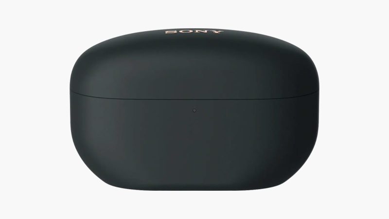 Sony WF-1000XM5 earbud case against a white background