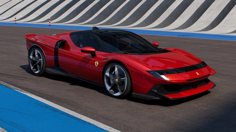 The 2027 Ferrari 849 Testarossa hybrid supercar in coupe and Spider form, delivering 1,036 horsepower with bold design and advanced aerodynamics.