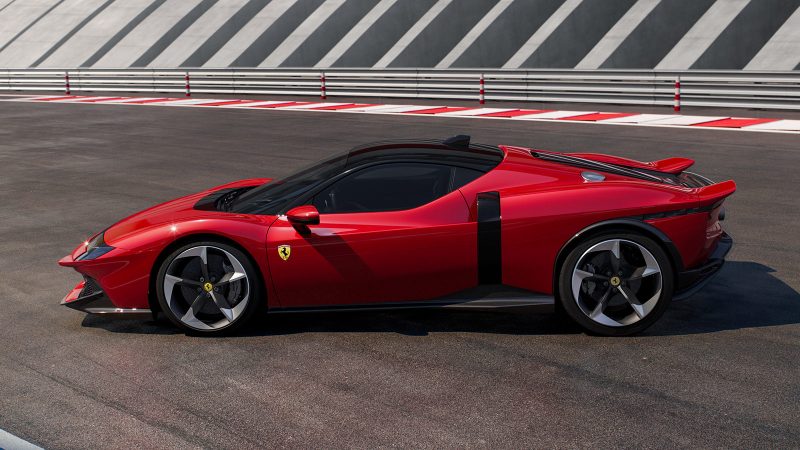 The 2027 Ferrari 849 Testarossa hybrid supercar in coupe and Spider form, delivering 1,036 horsepower with bold design and advanced aerodynamics.