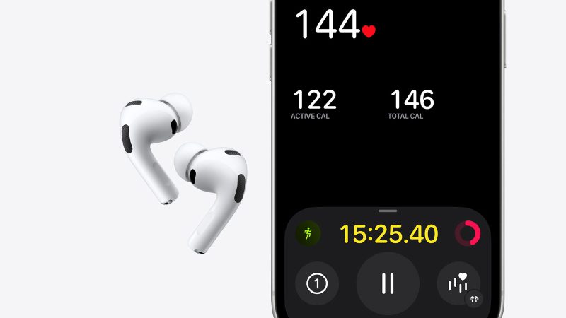 Apple AirPods Pro 3 wireless earbuds with heart-rate tracking, improved noise cancellation, and live translation support.