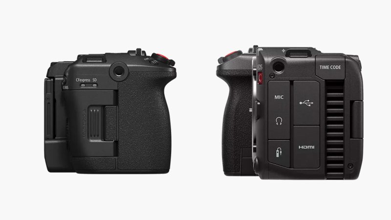 Canon’s EOS C50 compact cinema camera with full-frame 7K sensor, dual ISO, and vertical crop recording in a lightweight 1.5-pound body.