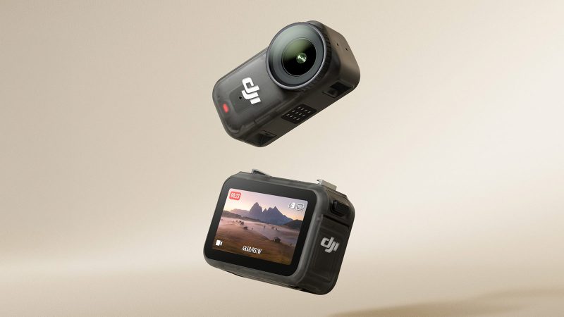 DJI Osmo Nano compact action camera with 4K/120fps recording, waterproof design, gesture controls, and modular dock for extended battery life.