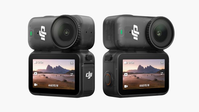 DJI Osmo Nano compact action camera with 4K/120fps recording, waterproof design, gesture controls, and modular dock for extended battery life.