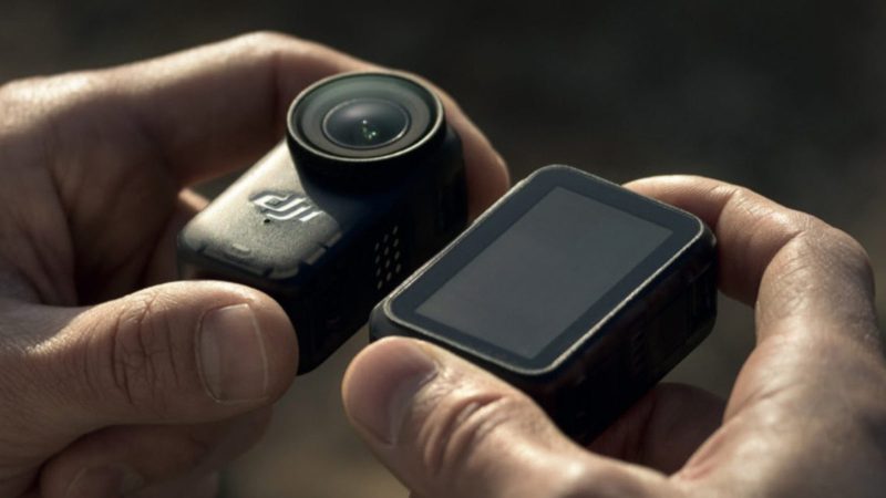 DJI Osmo Nano compact action camera with 4K/120fps recording, waterproof design, gesture controls, and modular dock for extended battery life.