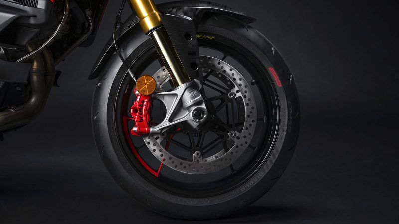 Ducati Multistrada V4 RS is a high-performance adventure motorcycle in striking Ducati Corse livery, featuring aerodynamic design, powerful V4 engine, and advanced touring technology.