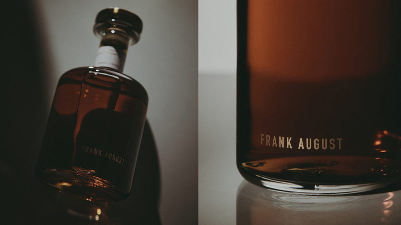 Frank August Small Batch Kentucky Straight Bourbon showcases refined design and Kentucky craftsmanship.