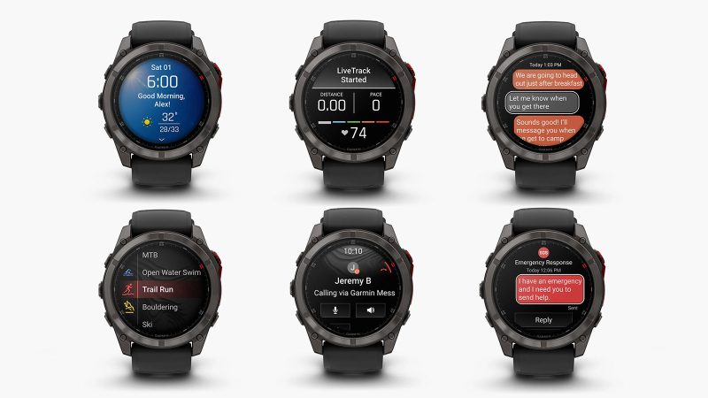 Garmin fēnix 8 Pro MicroLED smartwatch with 4,500-nit display, rugged design, and advanced satellite safety features.