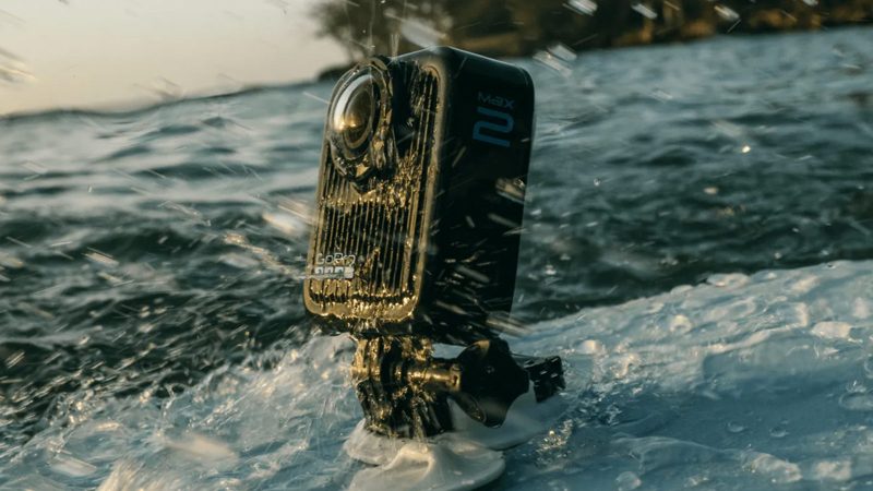 GoPro Max 2 360 camera with true 8K video, 10-bit color, twist-off replaceable lenses, and pro-grade stabilization for creators and vloggers.