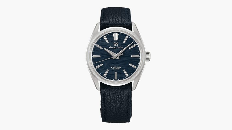 Grand Seiko Evolution 9 SLGW007 watch with moonlit birch dial, 38.6mm steel case, 9SA4 Hi-Beat movement, and 80-hour power reserve.