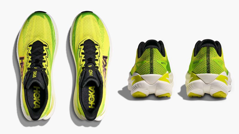 The HOKA Mach X 3 running shoe showcases its sleek design, lightweight build, and performance-ready cushioning.