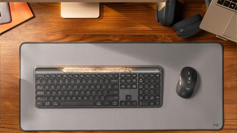 Logitech’s Signature Slim Solar+ K980 wireless solar-powered keyboard features a sleek, slim design and provides infinite charging from natural and indoor light.