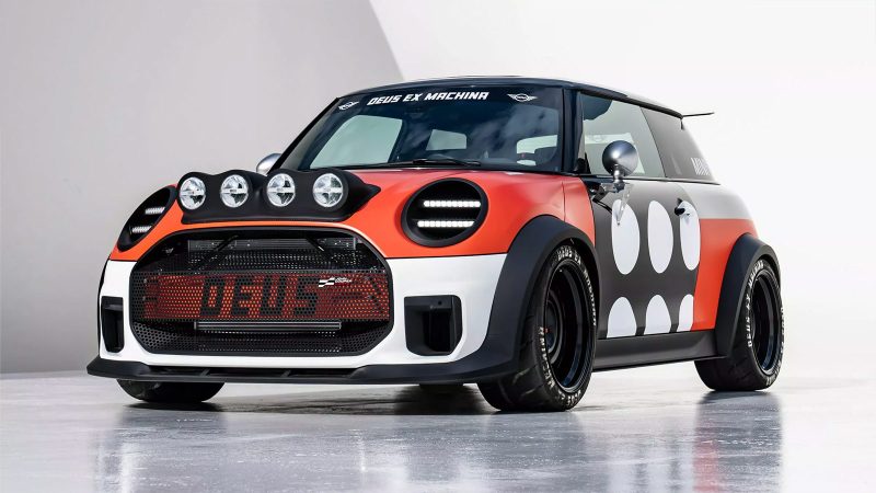 MINI JCW x Deus Ex Machina concepts showcase bold surf-inspired and motorsport-driven designs at the IAA Munich Motor Show.