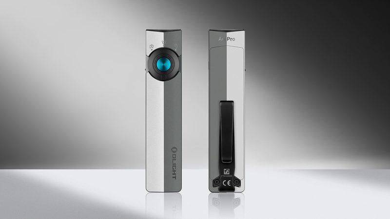 Olight ArkPro Series tactical flashlight with multiple brightness modes and USB-C charging
