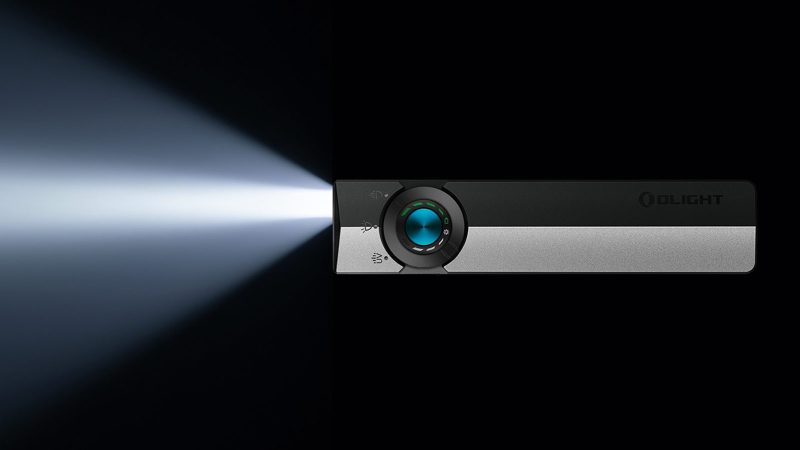 Olight ArkPro Series tactical flashlight with multiple brightness modes and USB-C charging