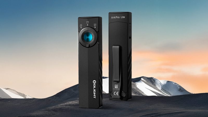 Olight ArkPro Series tactical flashlight with multiple brightness modes and USB-C charging