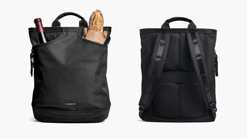 The Pioneer Ray Pack Limited Edition bag in MANDARIN 840™ ballistic nylon with 17-inch laptop sleeve, waterproof membrane, luggage strap, and padded back.
