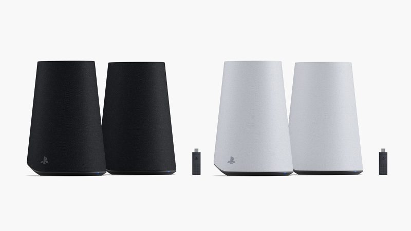 PlayStation Pulse Elevate wireless speakers boast 3D AudioTech, a built-in mic, and a charging stand.