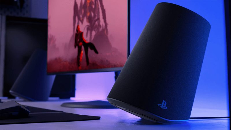 PlayStation Pulse Elevate wireless speakers boast 3D AudioTech, a built-in mic, and a charging stand.