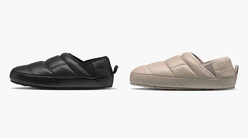 The North Face ThermoBall Traction Mules are crafted from premium leather, featuring recycled insulation, a fleece lining, and a durable outsole.