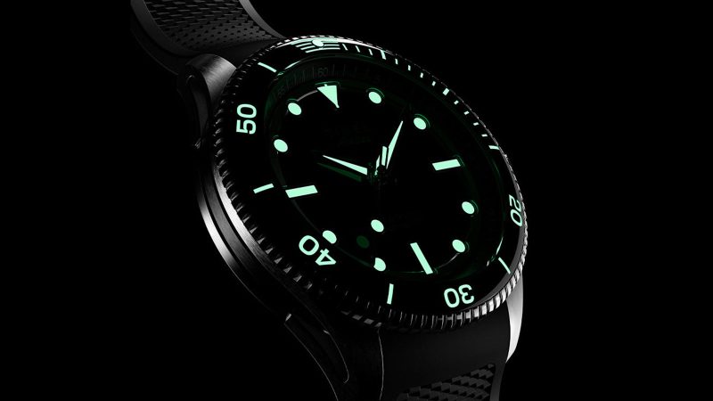 The Timex Atelier Marine M1a dive watch has a stainless steel skeletonized case, enamel dial, and 200m water resistance.