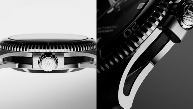 The Timex Atelier Marine M1a dive watch has a stainless steel skeletonized case, enamel dial, and 200m water resistance.